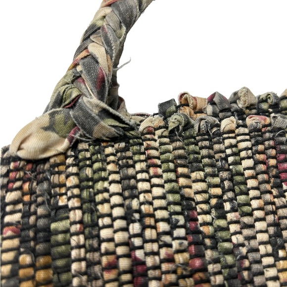 Handwoven Boho Bag Handbag Tote Purse w Handles And Wooden Button By The Weavery - Picture 2 of 5